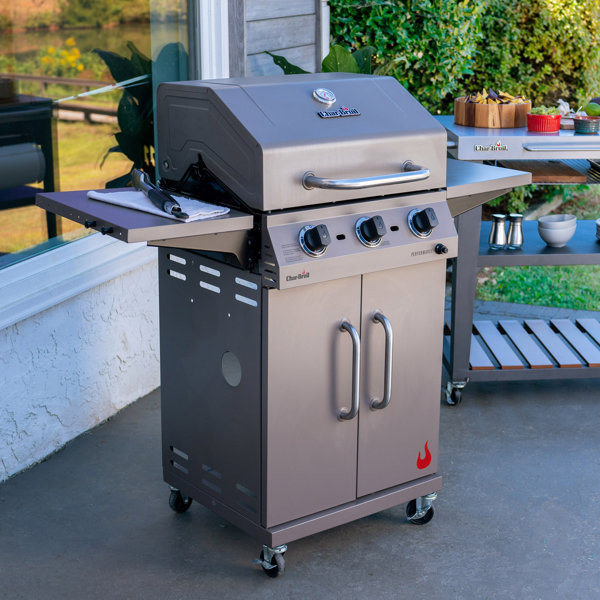 Char Broil Performance Series 3 Burner Propane Gas Grill Cabinet